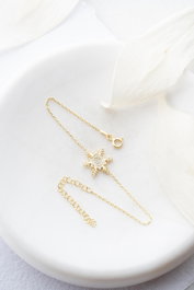 Heliophilia Silver Pulsera de Plata 925 con Baño de Oro y Circón